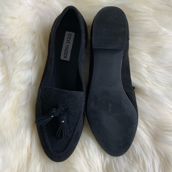 STEVE MADDEN Black Loafers w/ tassels- 7.5 NEW - Picture 5 of 5